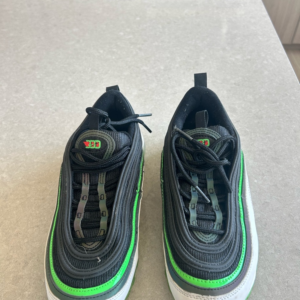 Nike Air Max 97s Bright Green/ Black/ Crimson